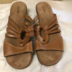 Clarks Brown Leather Sandals